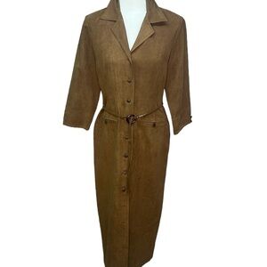 Positive Attitude Faux Suede Dress Brown